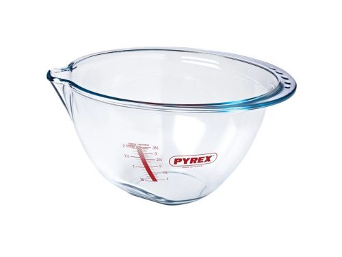 Pyrex keverőtál 4 liter, 29cm átmérő mércés, dönthető, csőrös