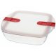 Pyrex COOK&HEAT Szögletes sütőtál műanyagfedővel 25cm