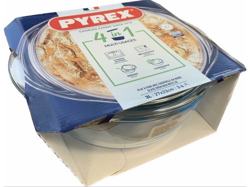 Pyrex kerek sütőtál+fedő 3 L (2,3l+0,7l)