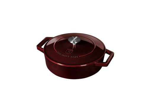 Berlinger Haus Öntöttvas alacsony lábas fedővel 26 cm Burgundy