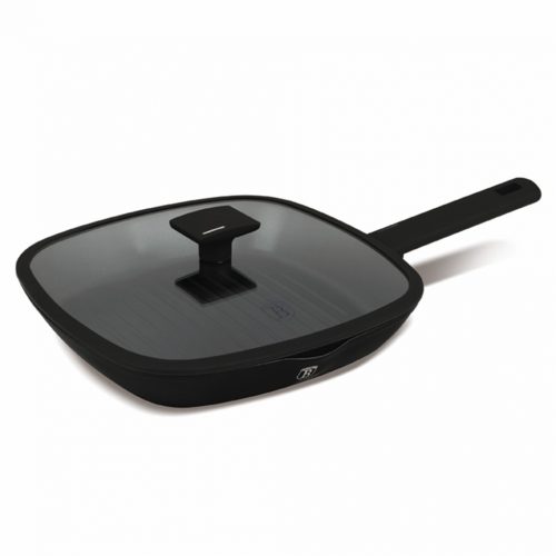 Berlinger Haus Grill serpenyő fedővel, 28 cm, Matte Black Collection